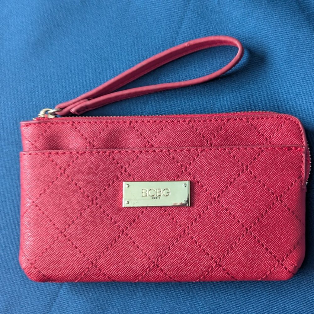 BCBG Paris Red Quilted Wristlet
